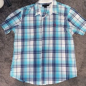 Men’s U.S. Polo Assn blue and white button down